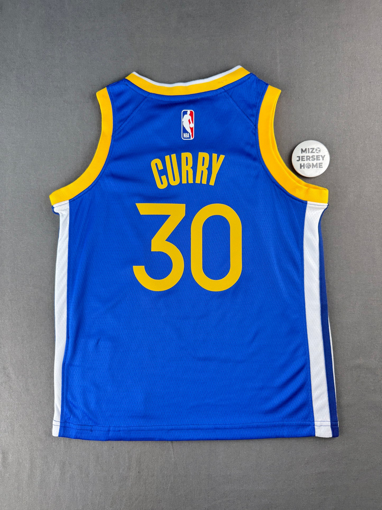 CURRY 30 Blue Golden State Warriors Heat Pressed Edition NBA Kids Jersey