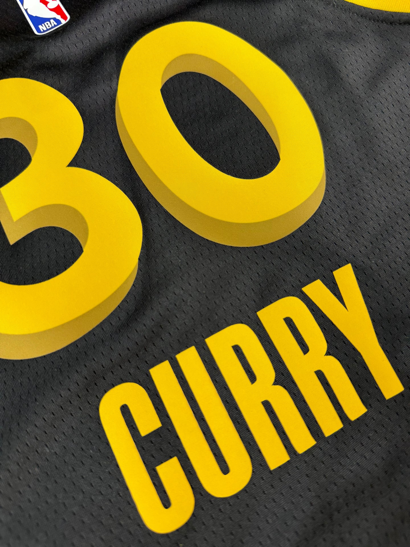 CURRY 30 Black San Francisco Heat Pressed Edition NBA Kids Jersey
