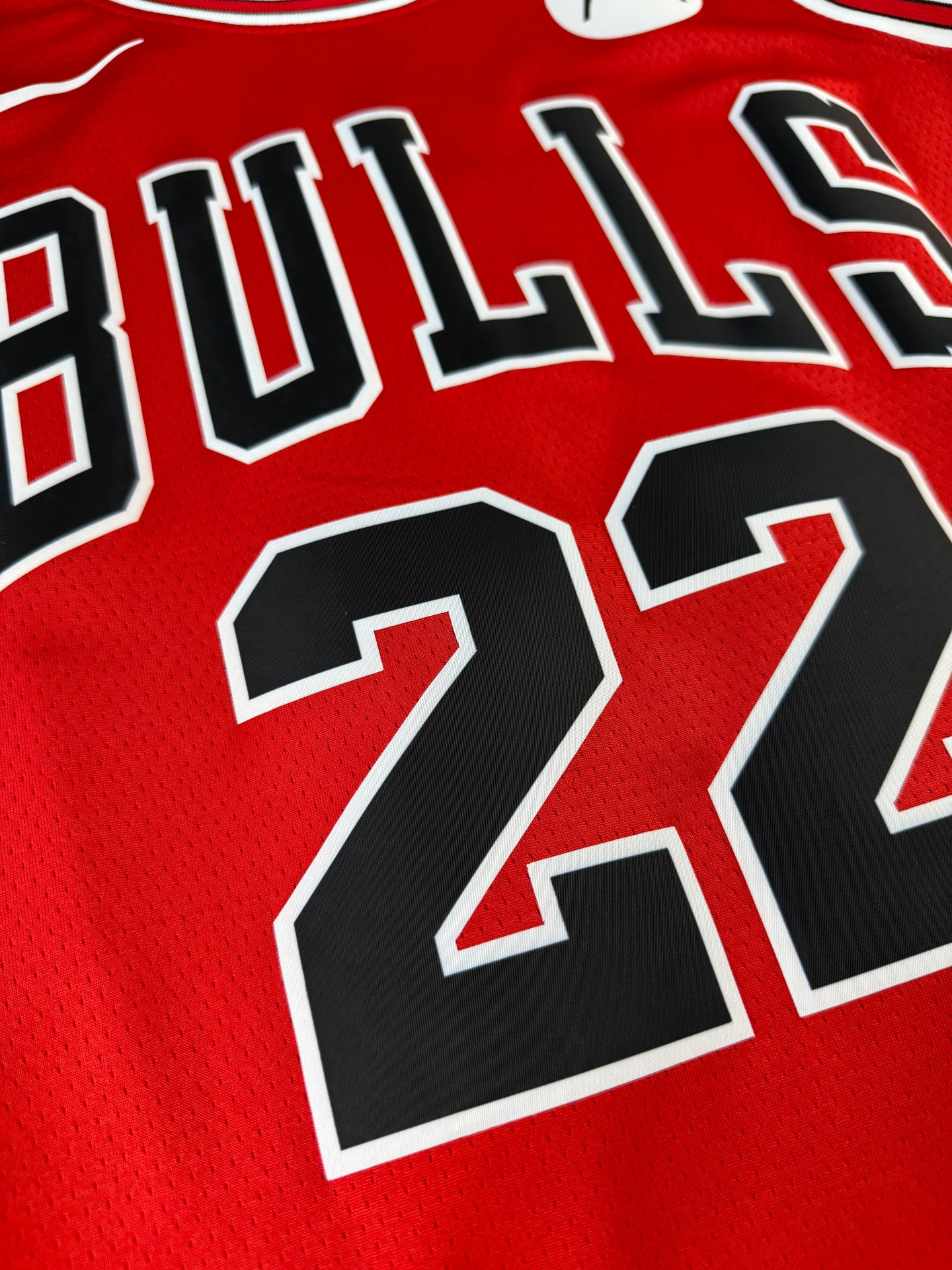 MJ 22 Red Chicago Bulls Heat Pressed Edition NBA Jersey