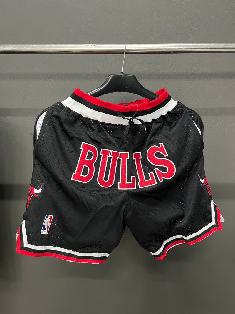 Chicago Bulls Black Shorts Full Embroidery