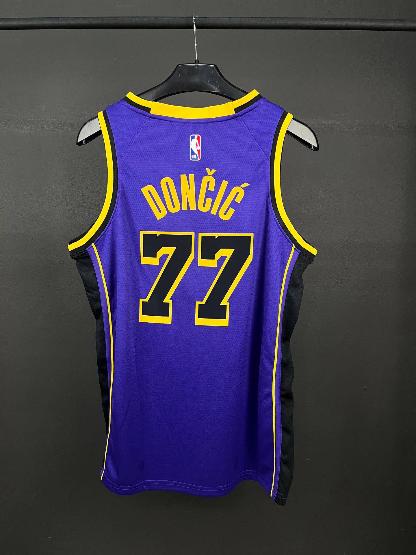 Doncic 77 Purple Lakers Heat Pressed Edition