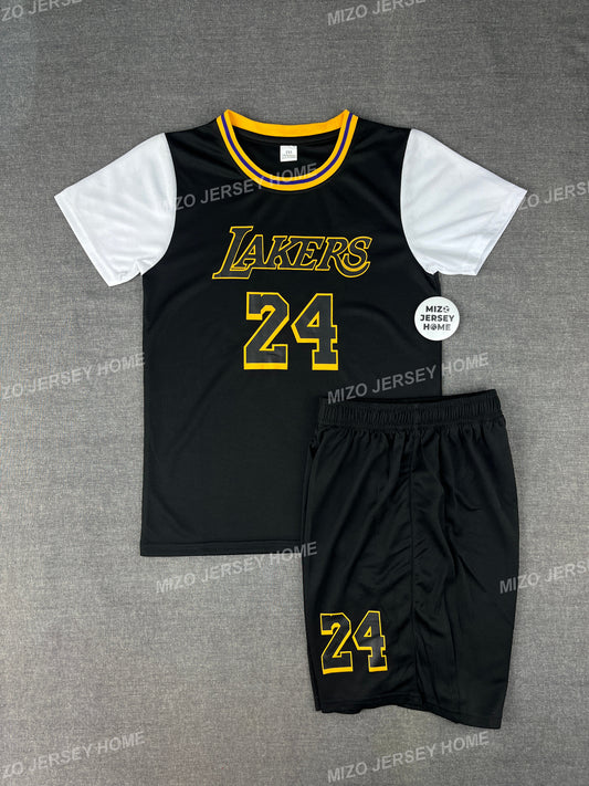 KOBE BRYANT 24 Black Lakers Kids Jersey Set