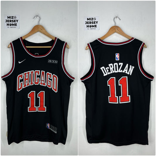 DEROZAN 11 Black  Chicago Bulls NBA Jersey