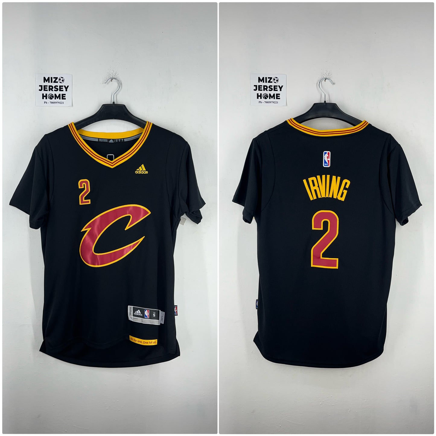 KYRIE IRVING 2 Black T-shirt Cleveland Cavaliers NBA Jersey