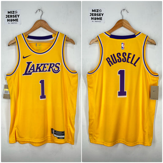 RUSSELL 1 Yellow Los Angeles Lakers NBA Jersey