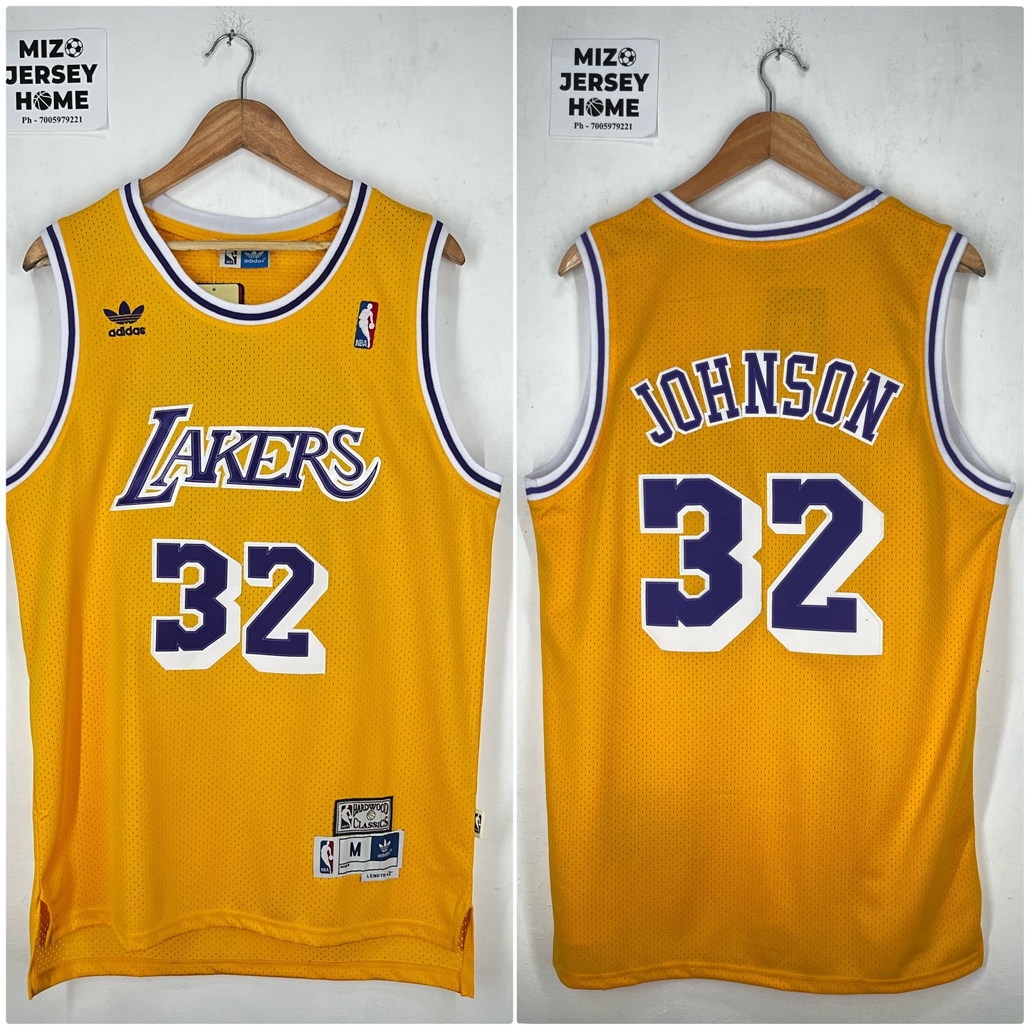 JOHNSON 32 Yellow Los Angeles Lakers NBA Jersey
