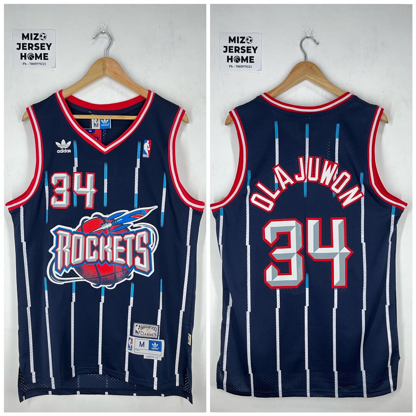 OLAJUWON 34 Dark Blue Houston Rockets NBA Jersey