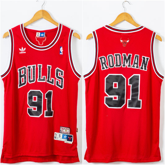 RODMAN 91 Red Chicago Bulls NBA Jersey
