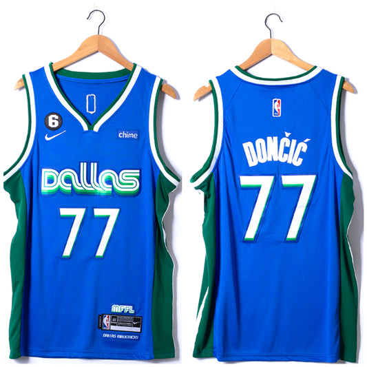 DONCIC 77 Dallas Green & Blue Dallas Mavericks NBA Jersey