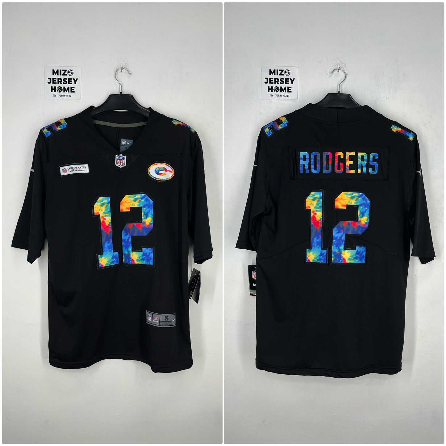 RODGERS 12 Black & Rainbow NFL Jersey