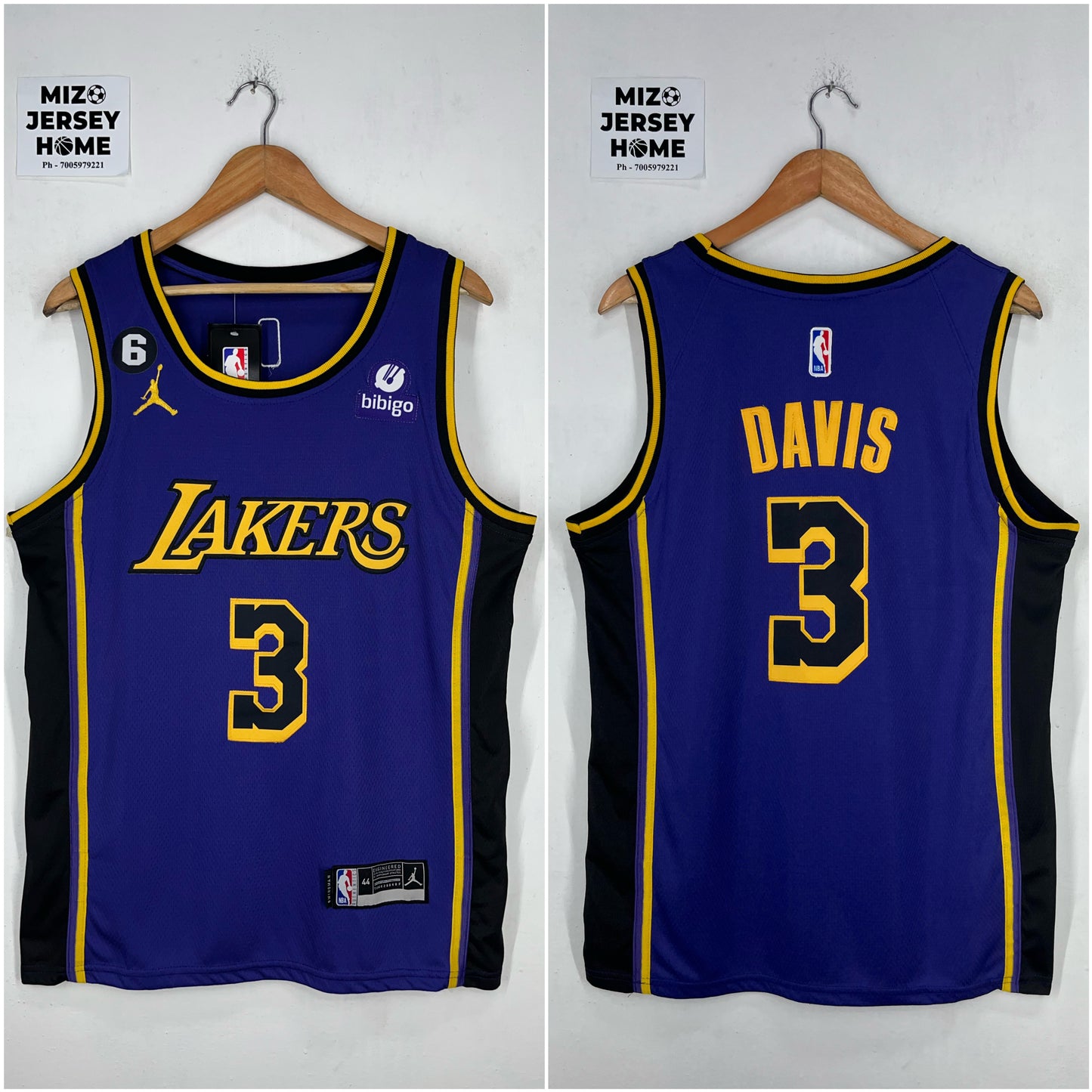 DAVIS 3 Purple Los Angeles Lakers NBA Jersey
