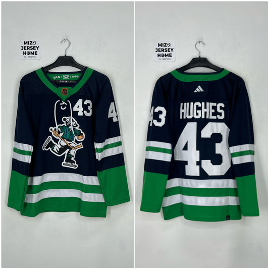 Hughes 43 Dark Blue Devils NHL ICE HOCKEY Oversized Jersey