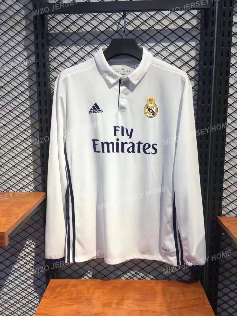 REAL MADRID Retro 2016-2017 Long Sleeve Home Jersey