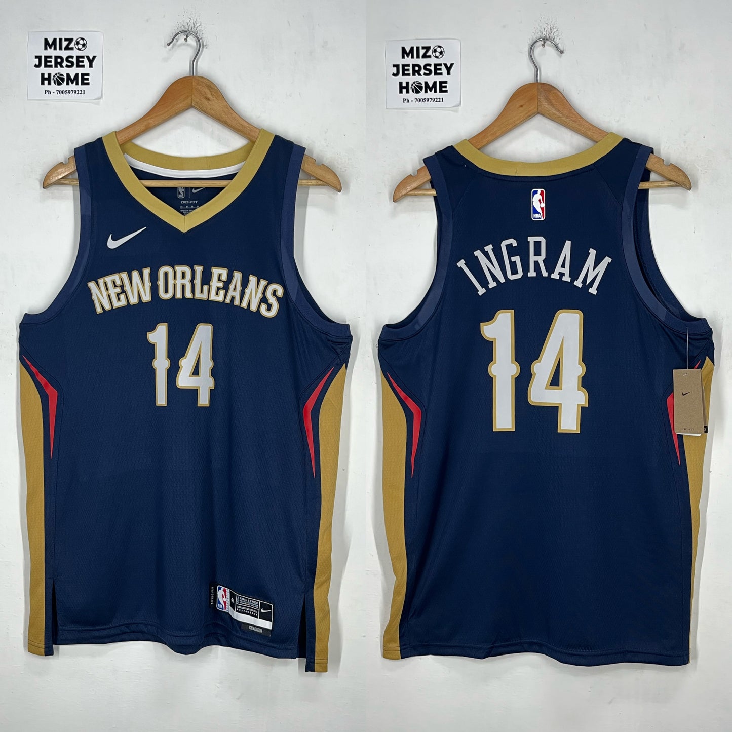INGRAM 14 Dark Blue New Orleans Pelicans NBA Jersey