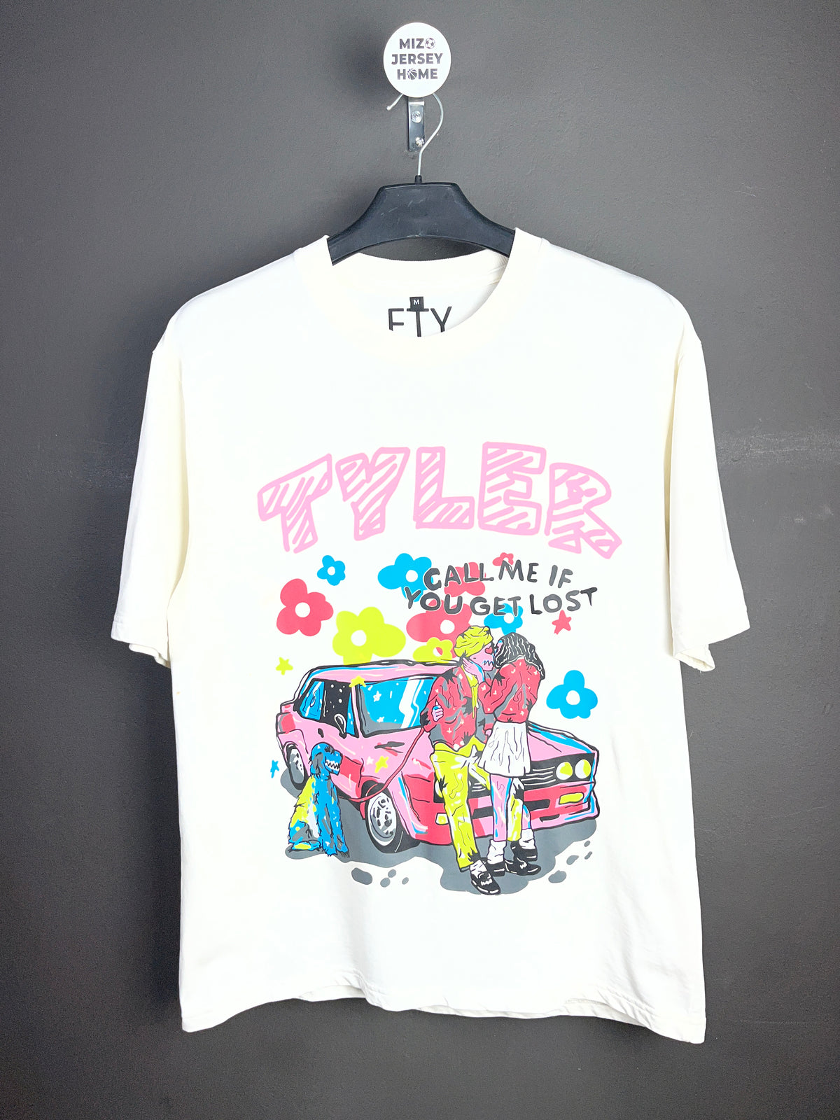 Tyler "Call Me If You Get Lost" Round Neck White T-Shirt (Size-M)