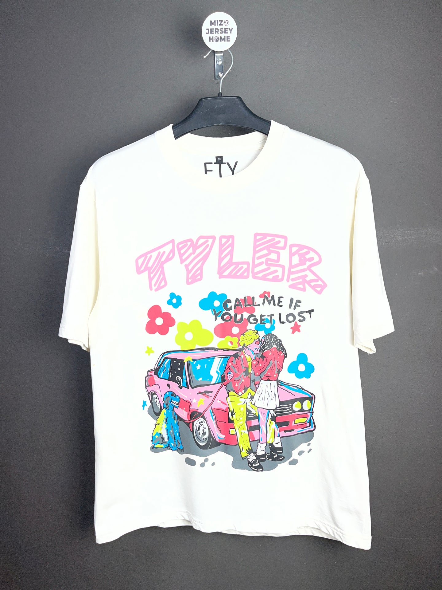 Tyler "Call Me If You Get Lost" Round Neck White T-Shirt (Size-M)