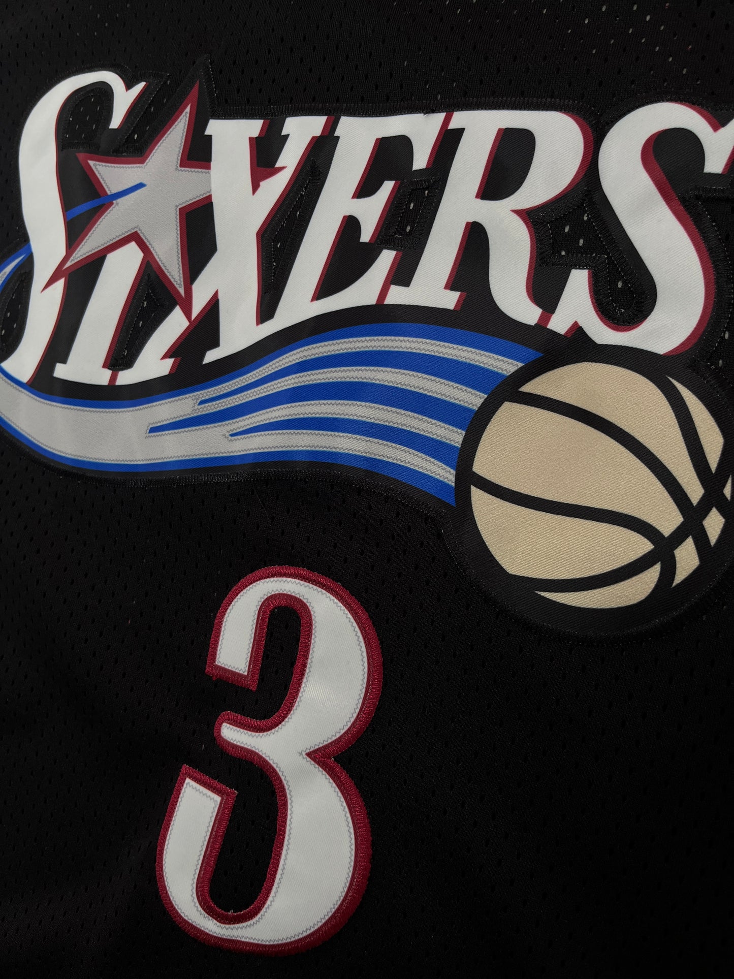 IVERSON 3 Black Adidas Philadelphia 76ers NBA Jersey