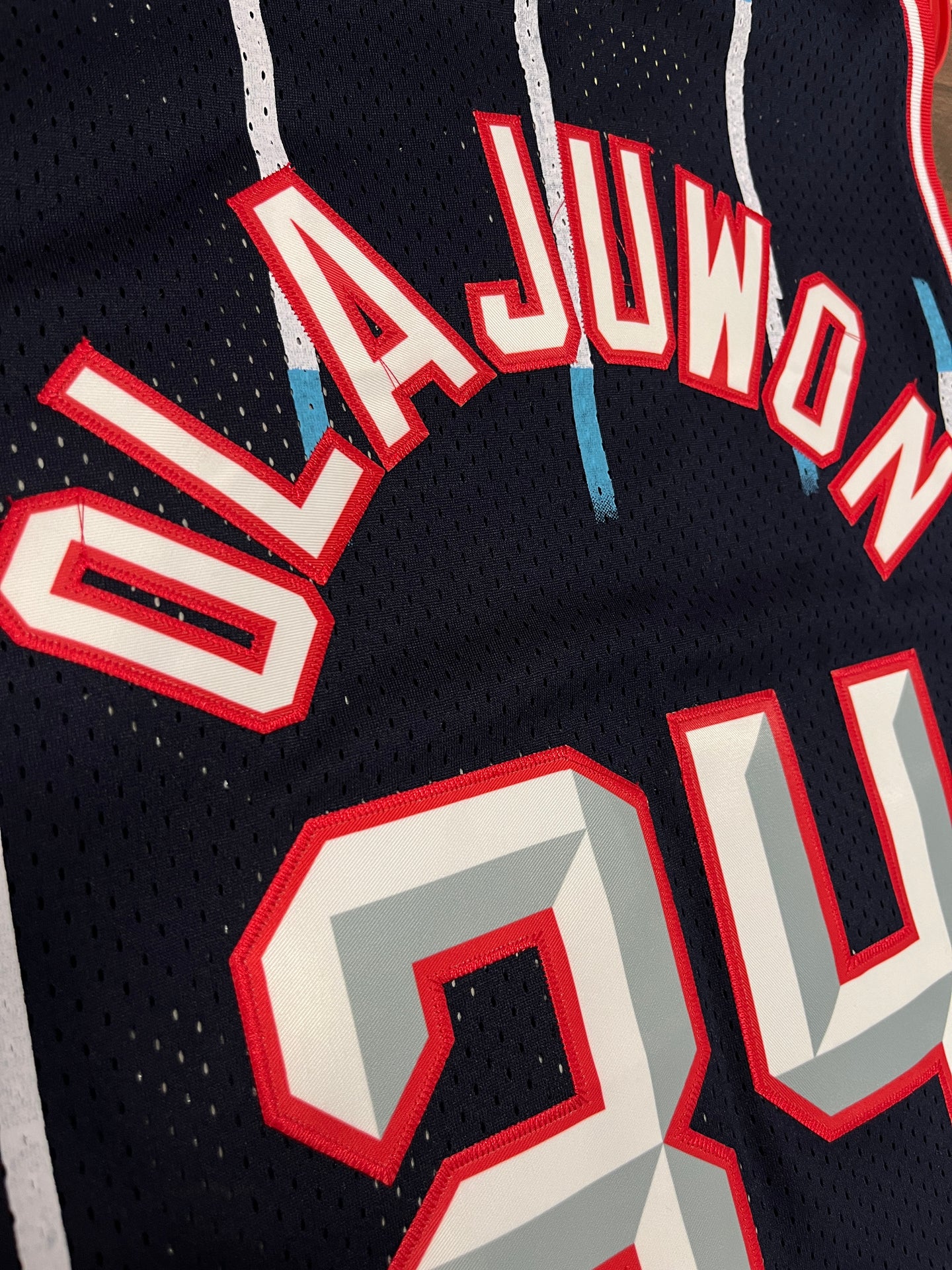 OLAJUWON 34 Dark Blue Houston Rockets NBA Jersey
