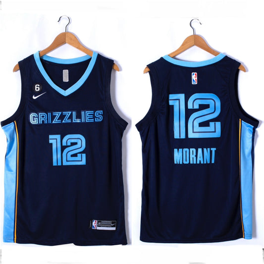 JA MORANT 12 Dark Blue Memphis Grizzlies NBA Jersey