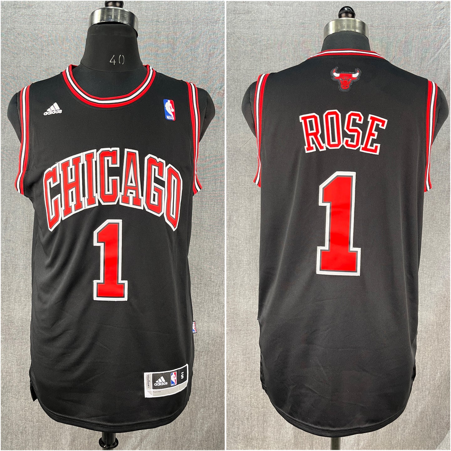 ROSE 1 Black Chicago Bulls NBA jersey