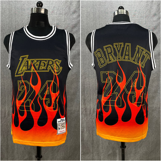 BRYANT Mitchell & Ness  Los Angeles Lakers 1996-97 Hardwood Classics Flames Swingman Jersey