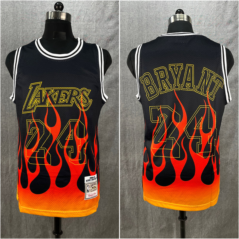 BRYANT Mitchell & Ness  Los Angeles Lakers 1996-97 Hardwood Classics Flames Swingman Jersey
