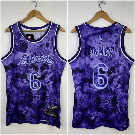 JAMES 6 Purple Los Angeles Lakers NBA Jersey