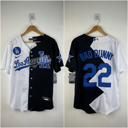 BAD BUNNY 22 Black & Blue LA Dodgers MLB Jersey