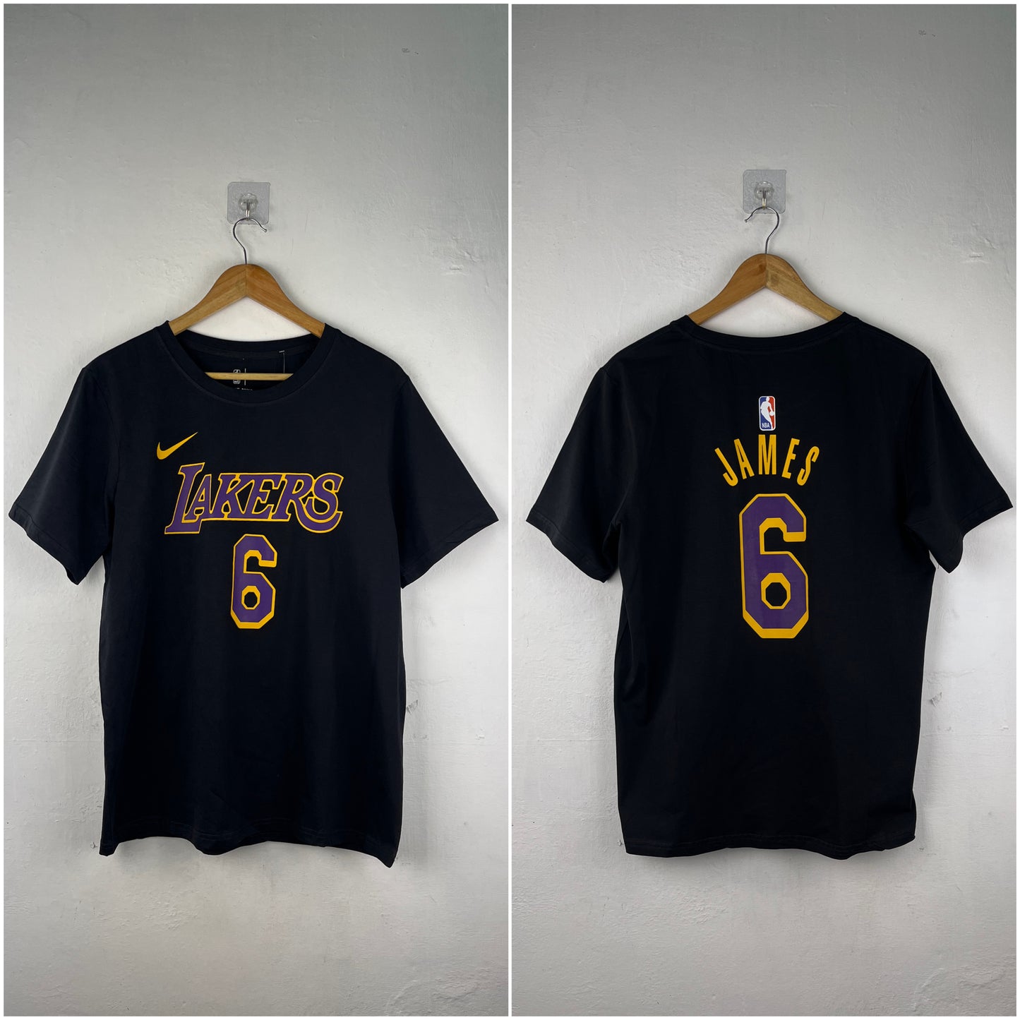 James 6 Lakers Black T-Shirt