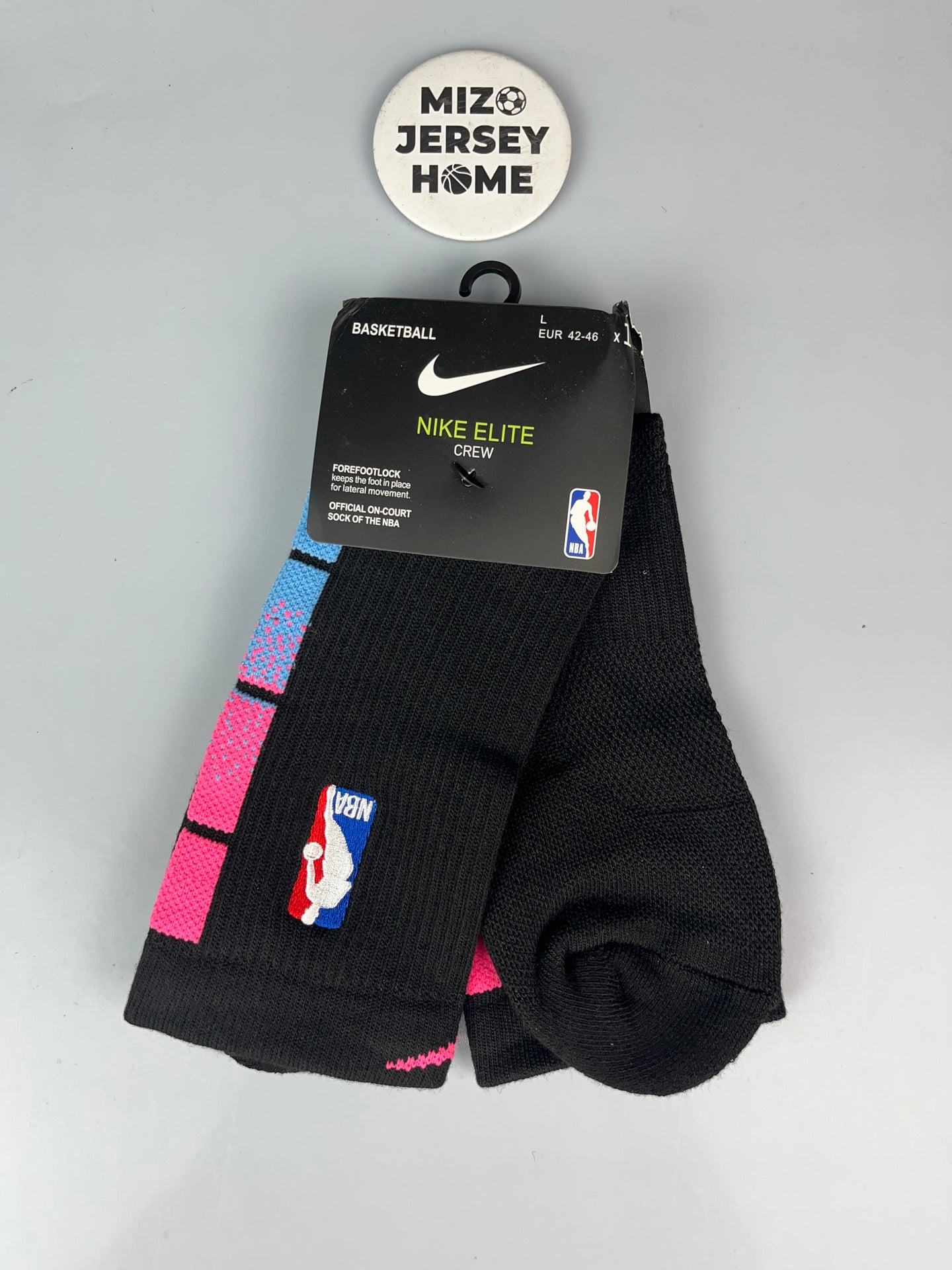 NBA Black & Pink Green Crew Socks