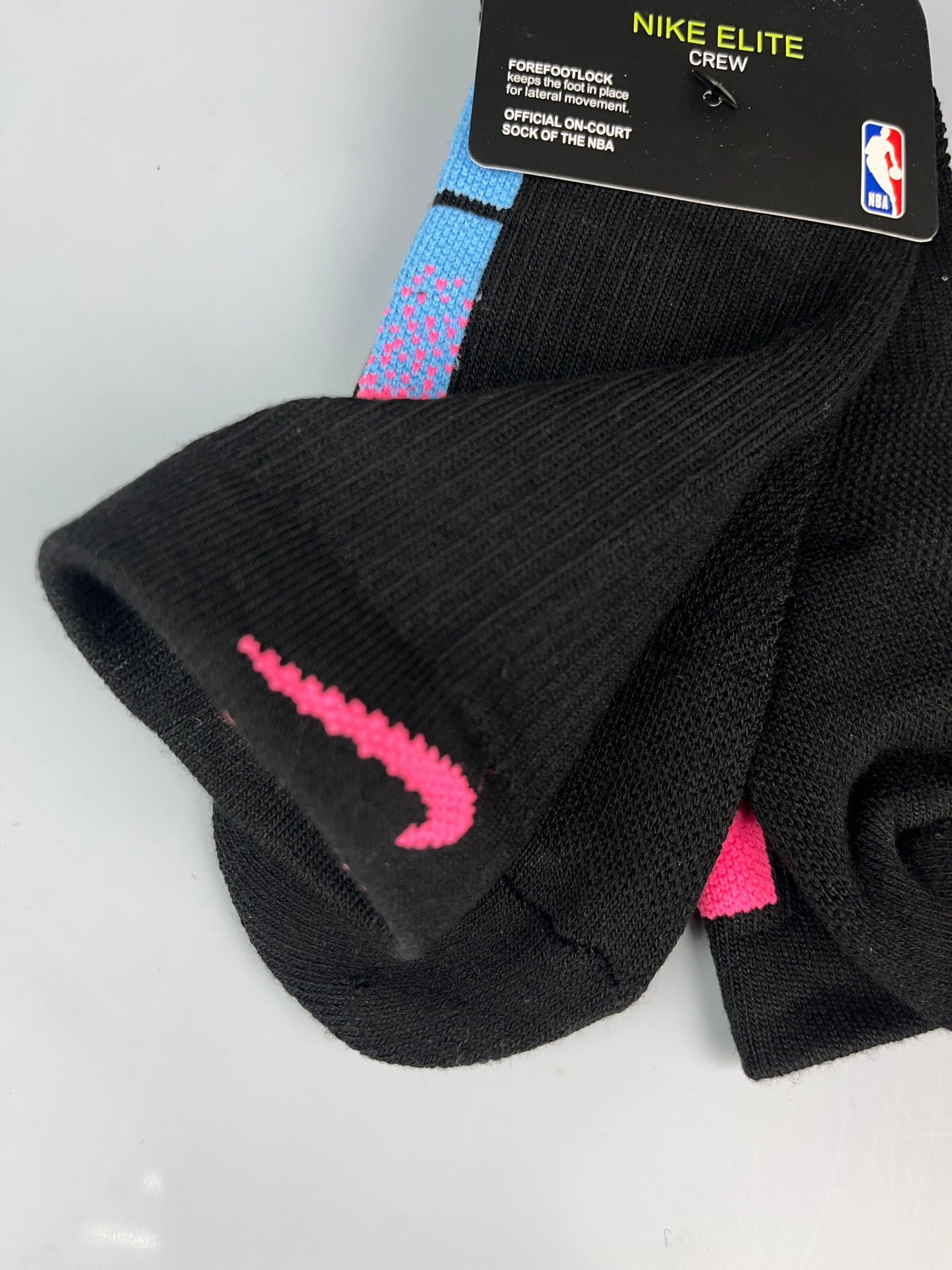 NBA Black & Pink Green Crew Socks