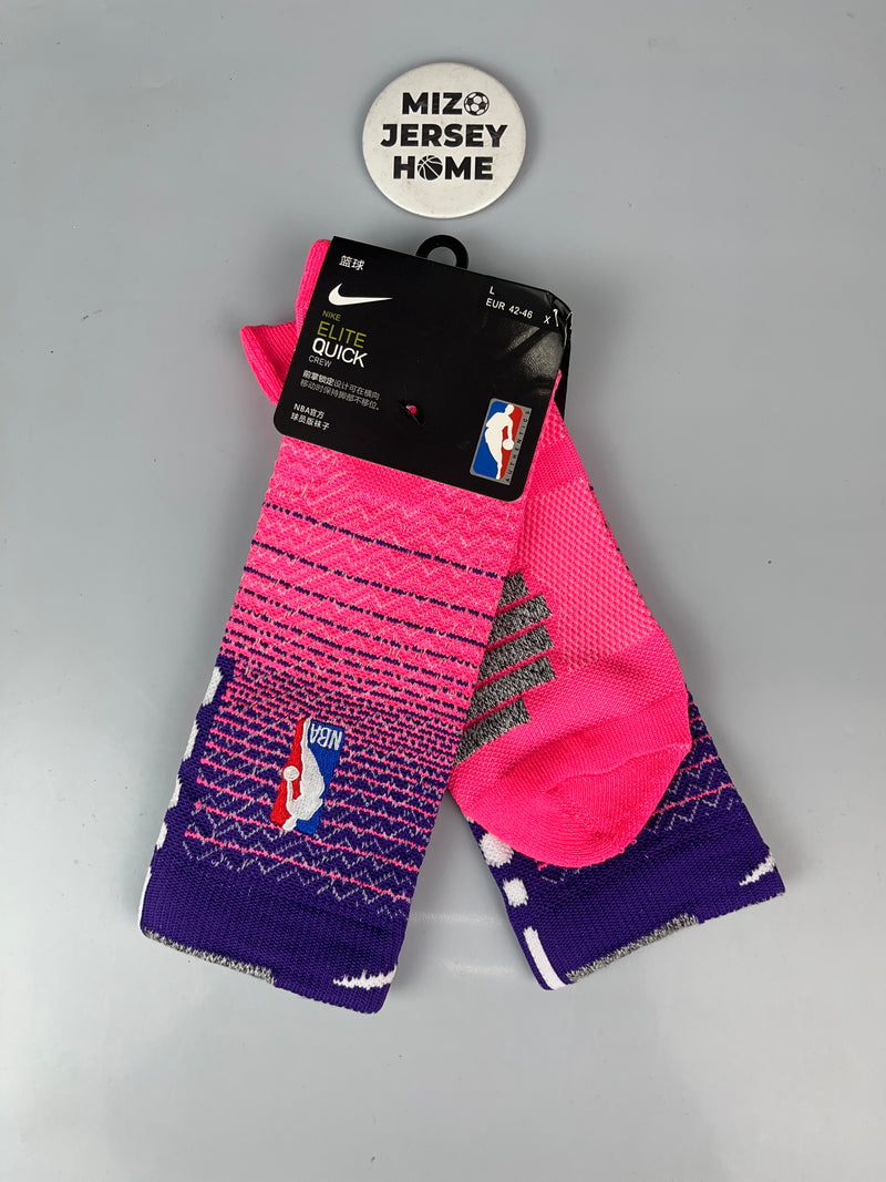 NIKE NBA Pink & Purple Crew Basketball Socks