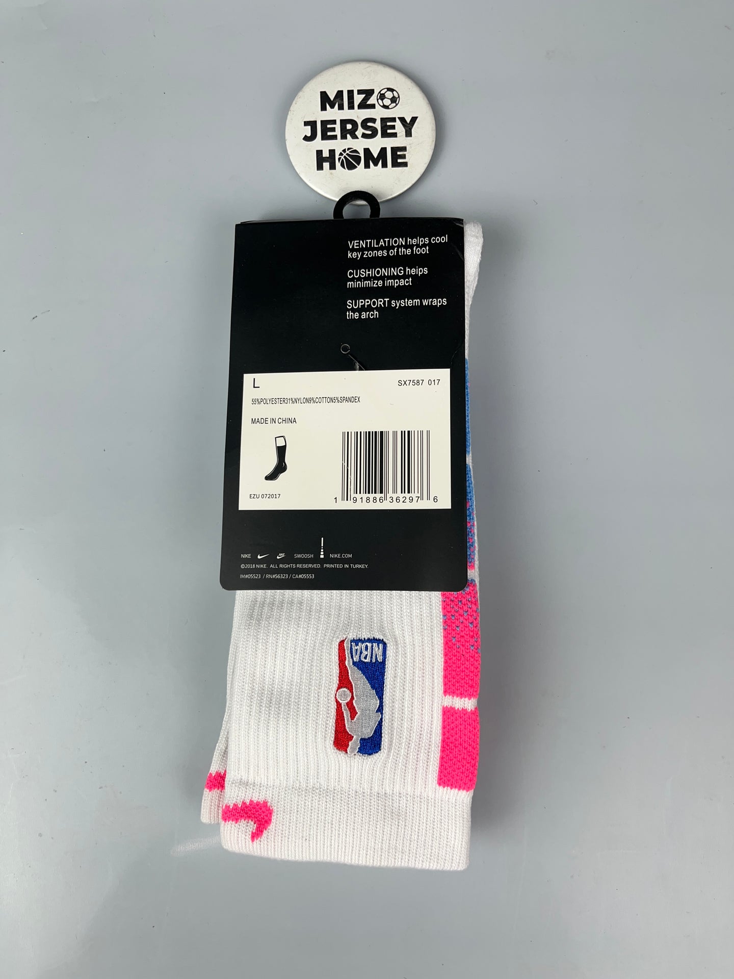 NBA Nike Pink & Blue Crew Socks