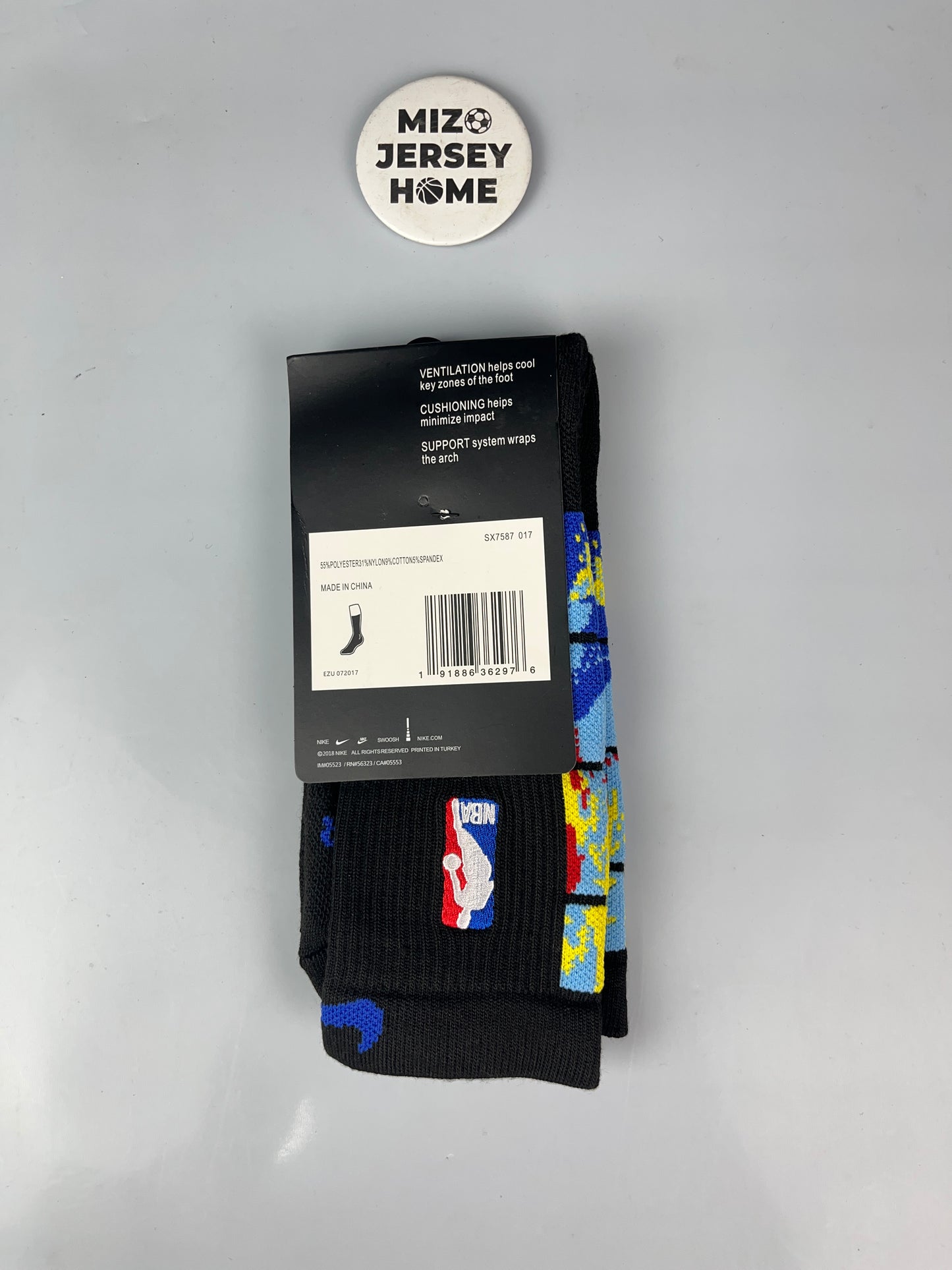 NIKE NBA Black & Blue Crew Basketball Socks