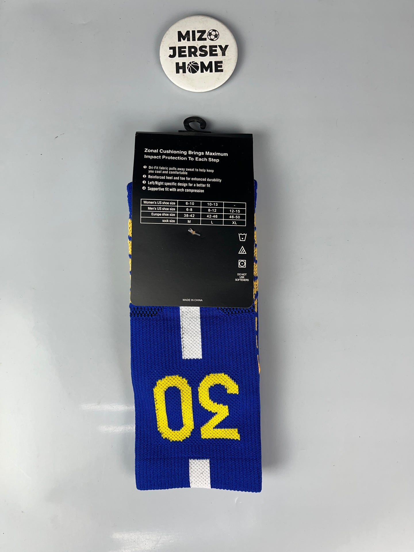 CURRY 30 BLUE BASKETBALL CREW SOCKS