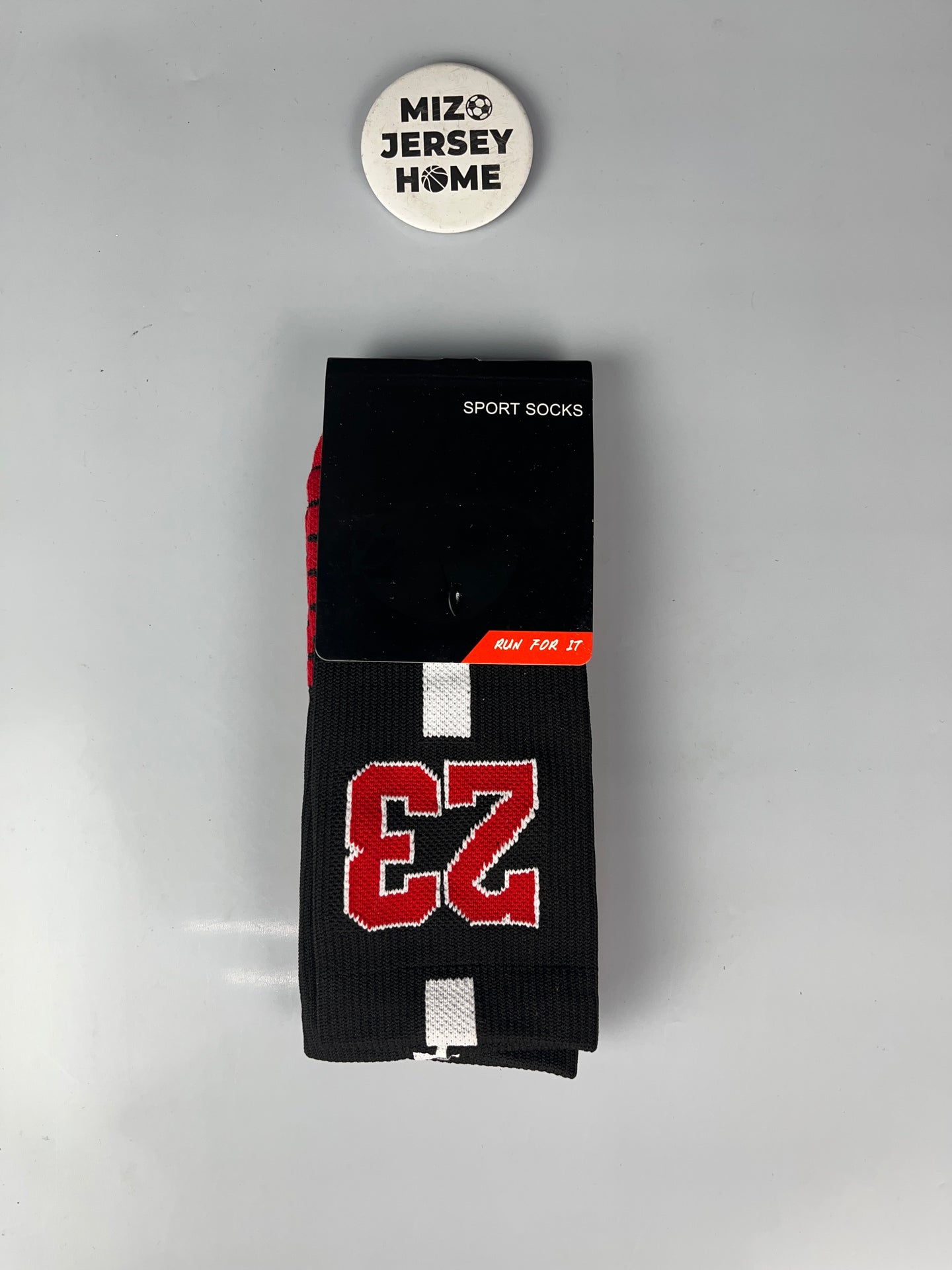 JORDAN 23 BLACK & RED BASKETBALL CREW SOCKS