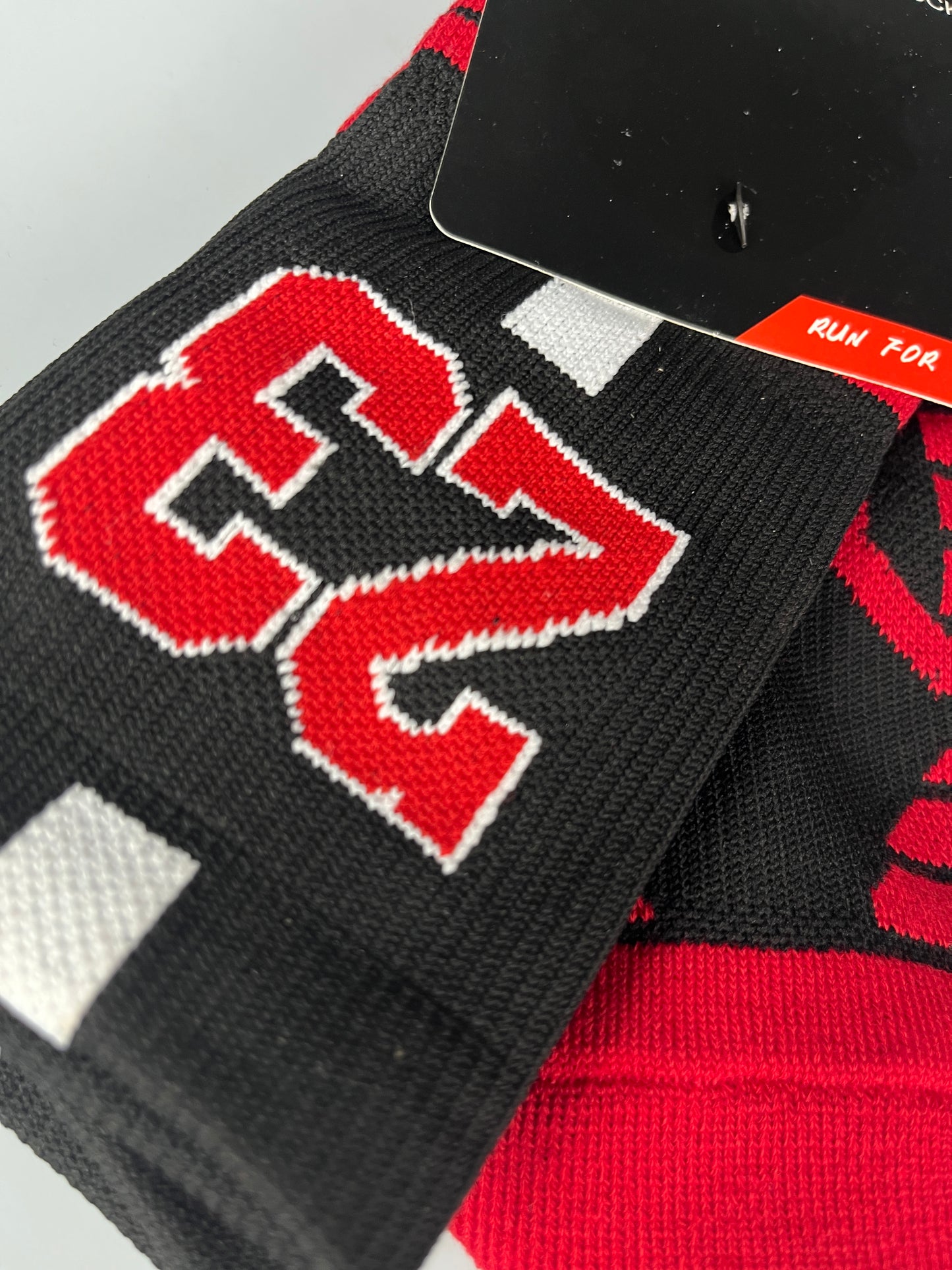 JORDAN 23 BLACK & RED BASKETBALL CREW SOCKS