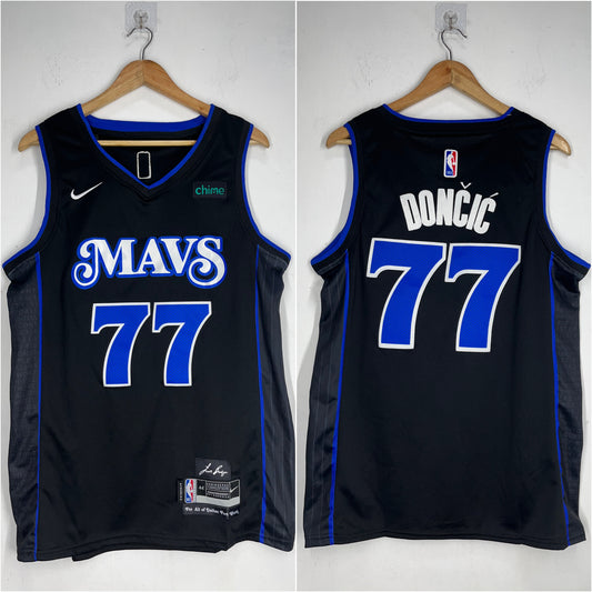 DONCIC 77 Black Dallas Mavericks NBA Jersey