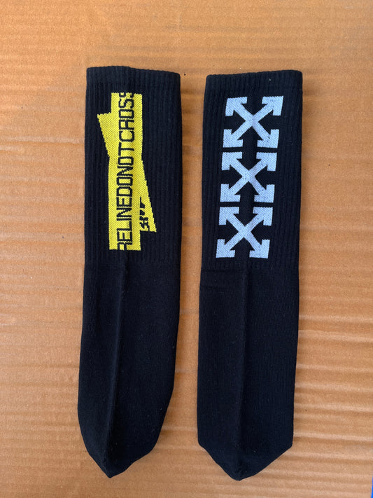 OFF-WHITE Firetape Black Crew Socks