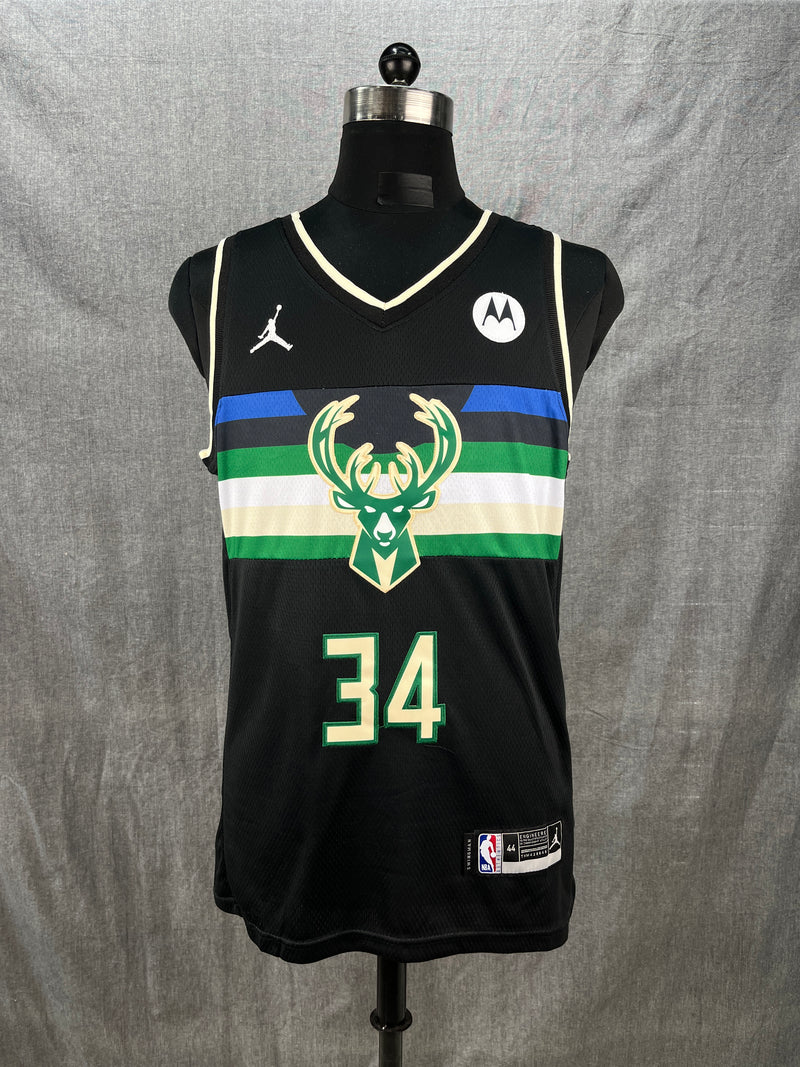 Giannis Antetokounmpo 34 Jordan Milwaukee Bucks Swingman Statement Jersey