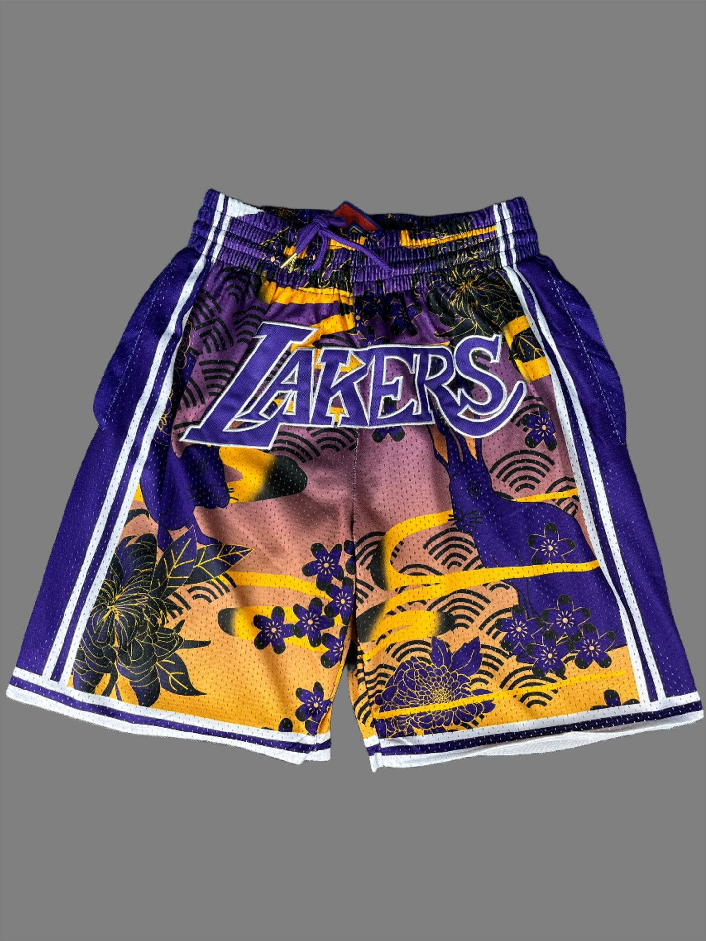 Lakers Floral Embroidered Shorts