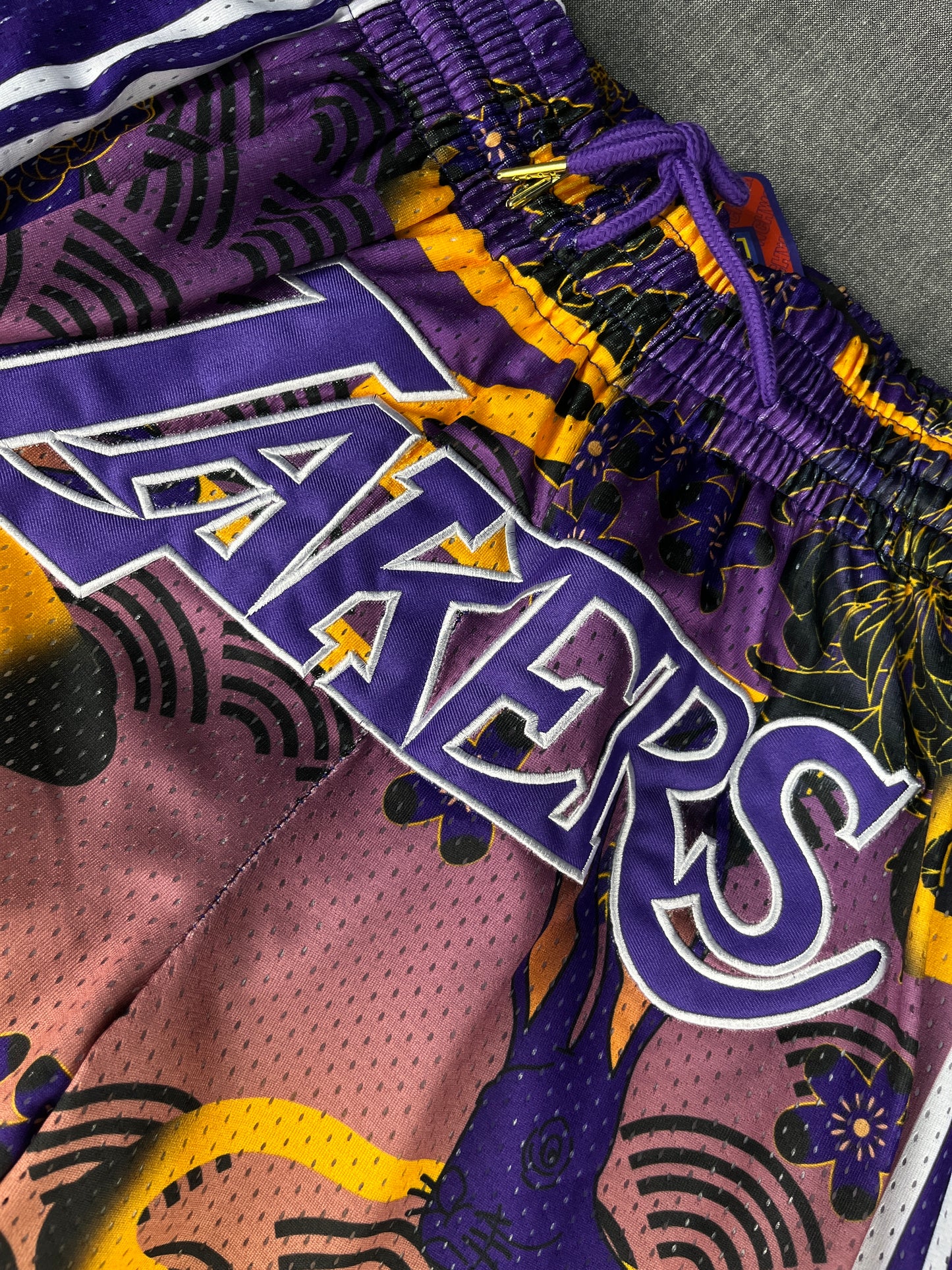 Lakers Floral Embroidered Shorts