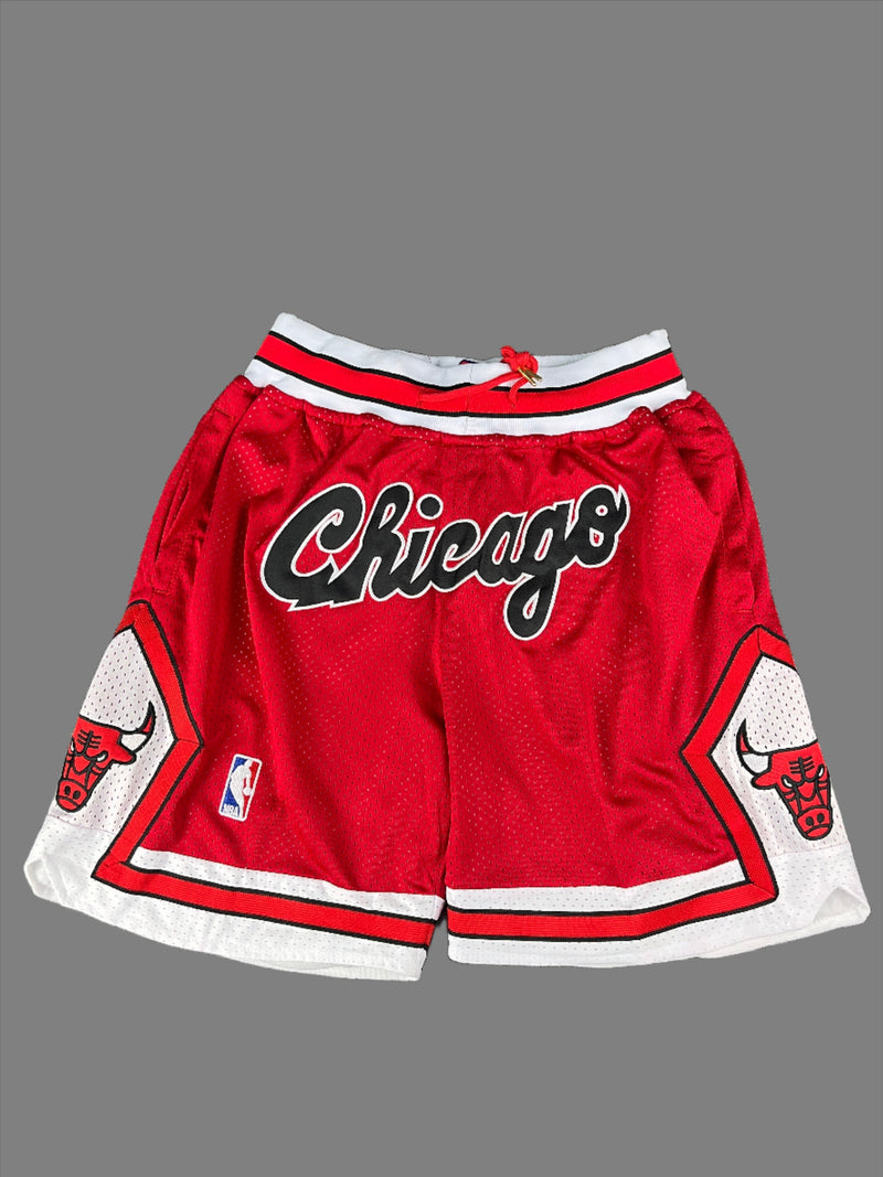 Chicago Bulls Red Shorts Full Embroidery