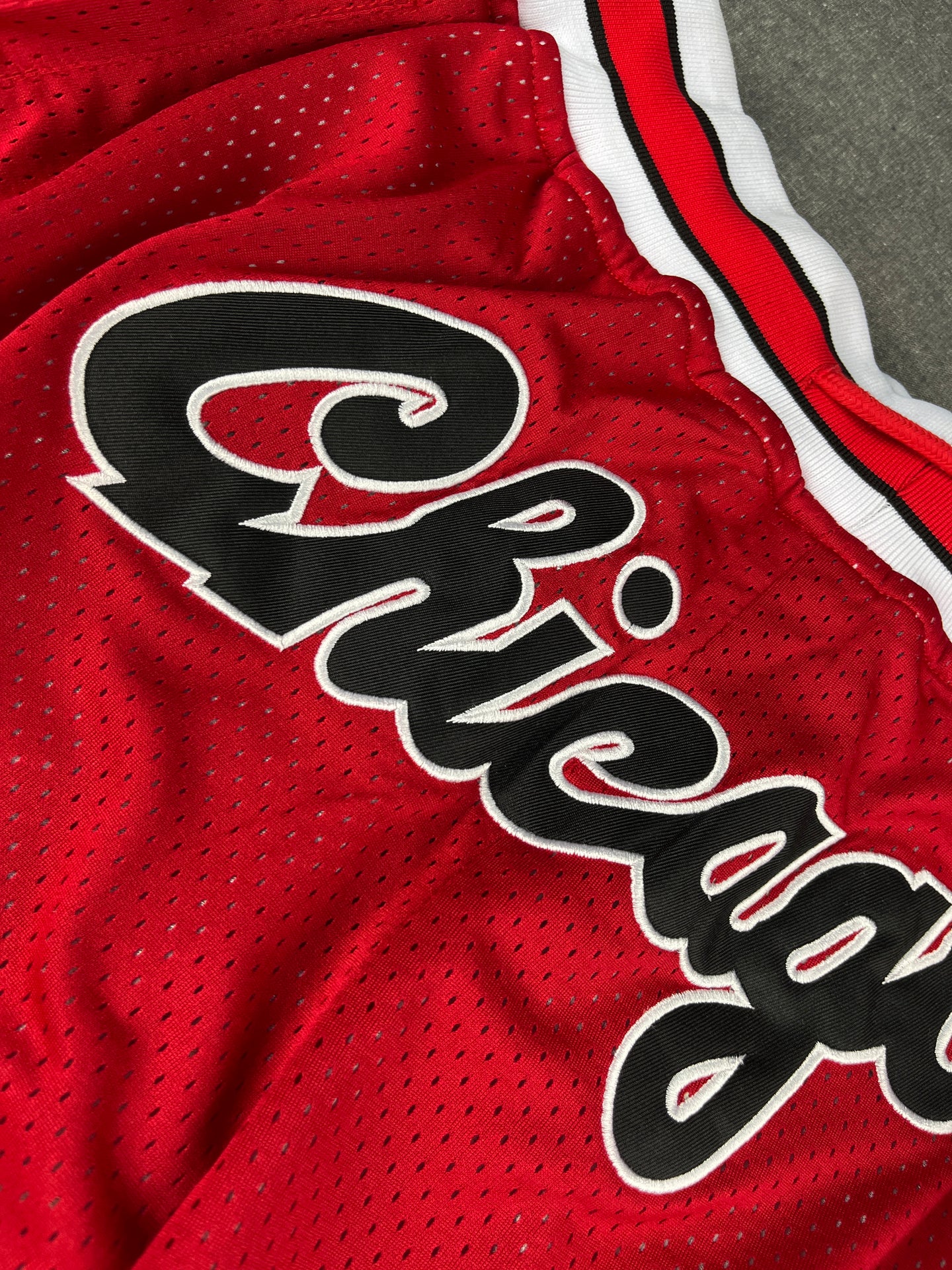 Chicago Bulls Red Shorts Full Embroidery