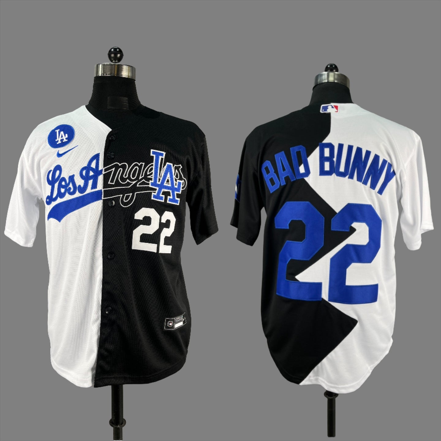 BAD BUNNY 22 Black & Blue LA Dodgers MLB Jersey