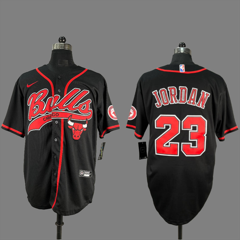 JORDAN 23 Chicago Bulls Black MLB Jersey
