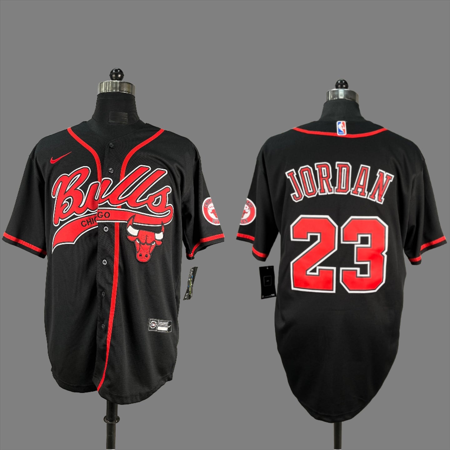 JORDAN 23 Chicago Bulls Black MLB Jersey