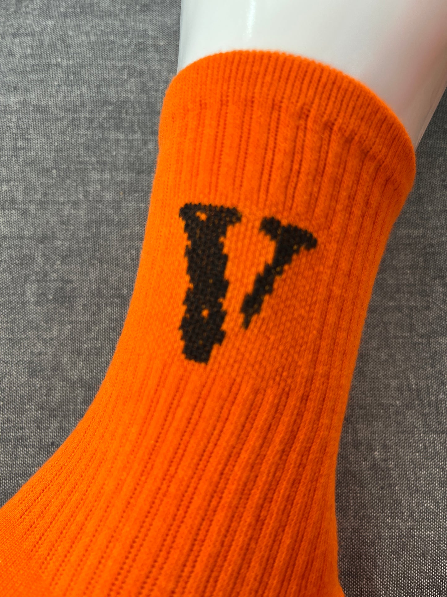 VLONE Logo Print Red Crew Socks