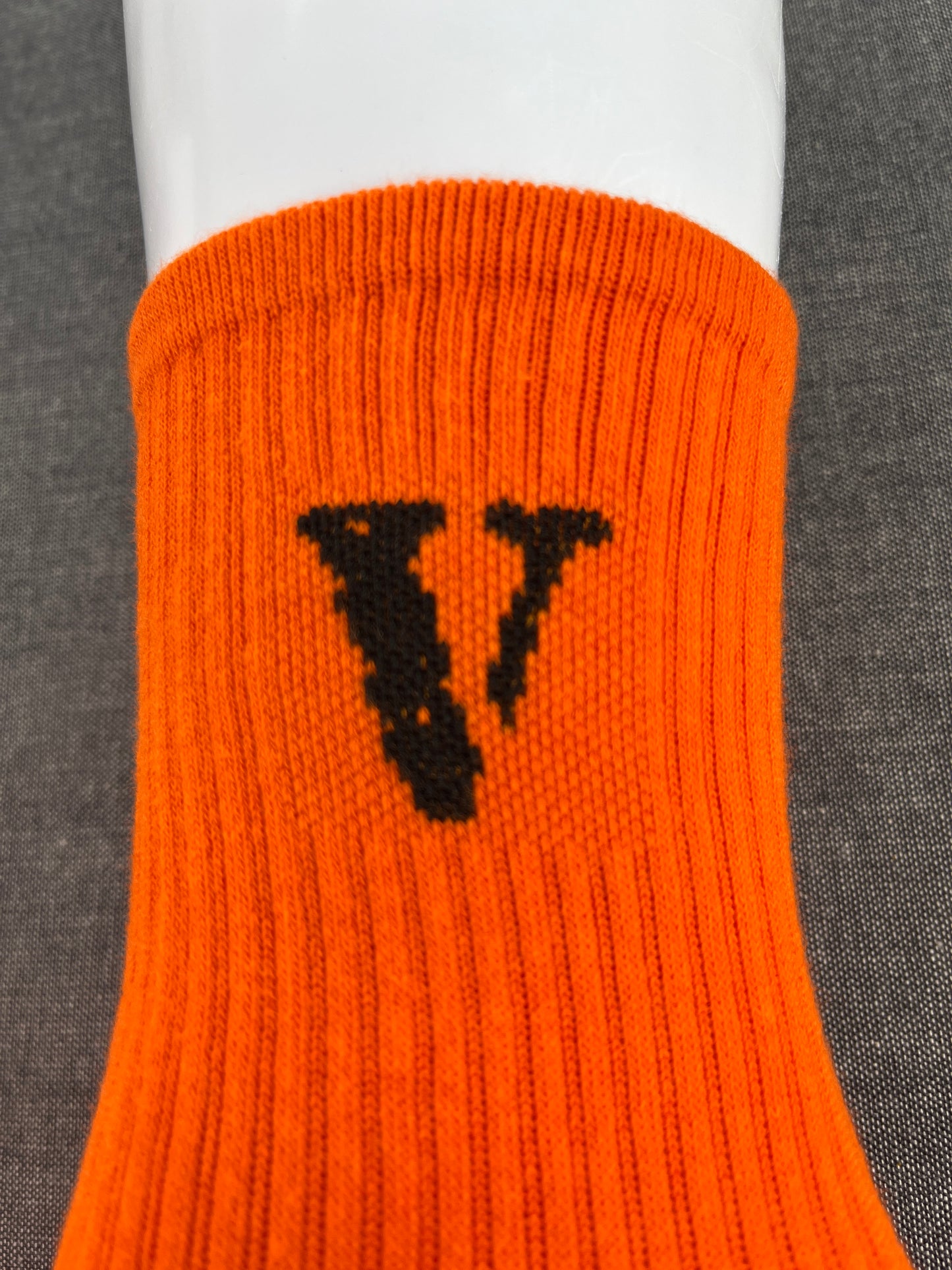 VLONE Logo Print Red Crew Socks