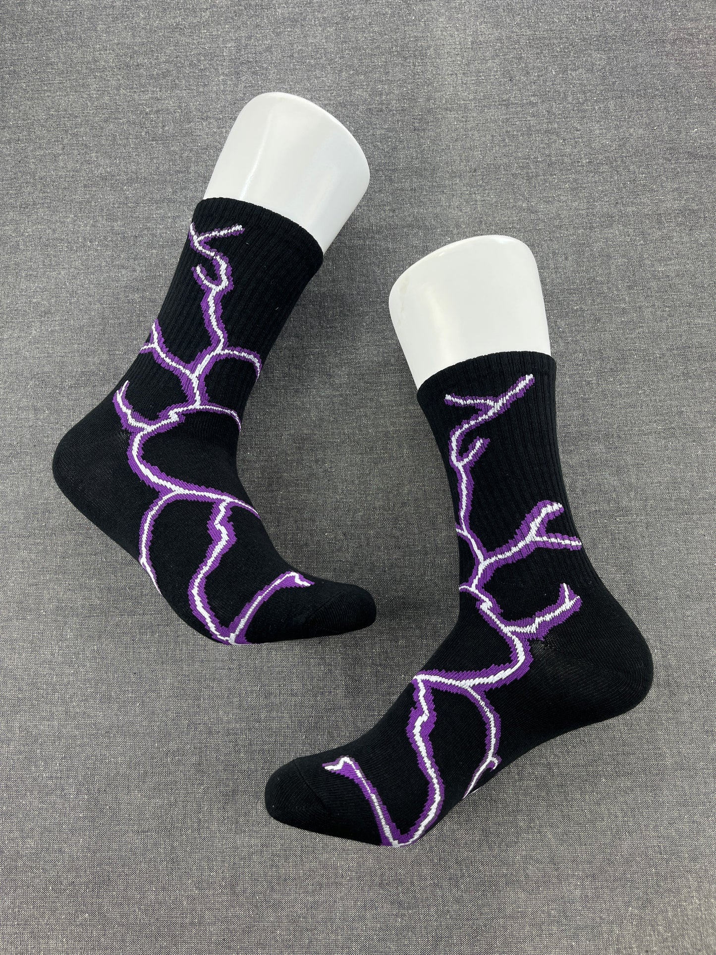 LIGHTNING Black Crew Socks